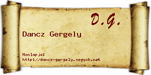 Dancz Gergely névjegykártya